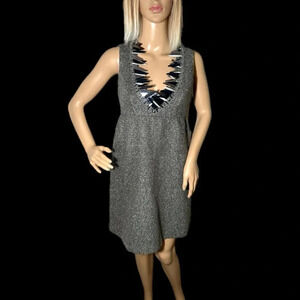 Anna Sui Gray Mini Dress with Black Accents